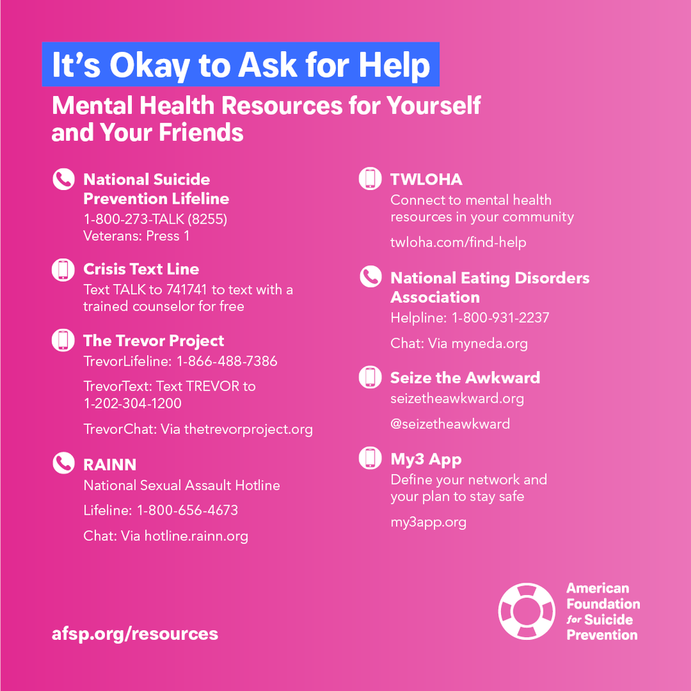 American Foundation for Suicide Prevention poster