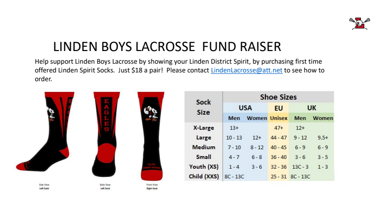 Linden Boys Lacrosse Fundraiser