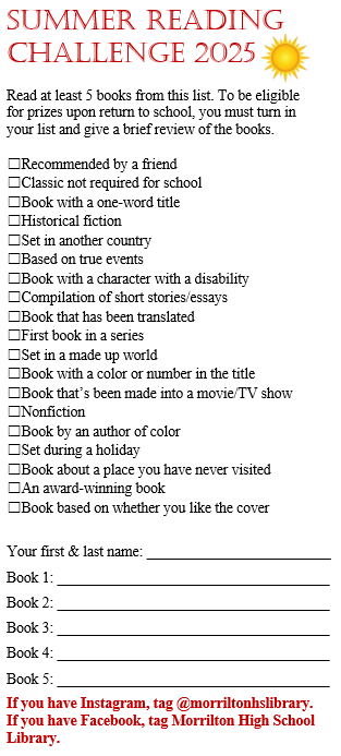 Summer reading challenge