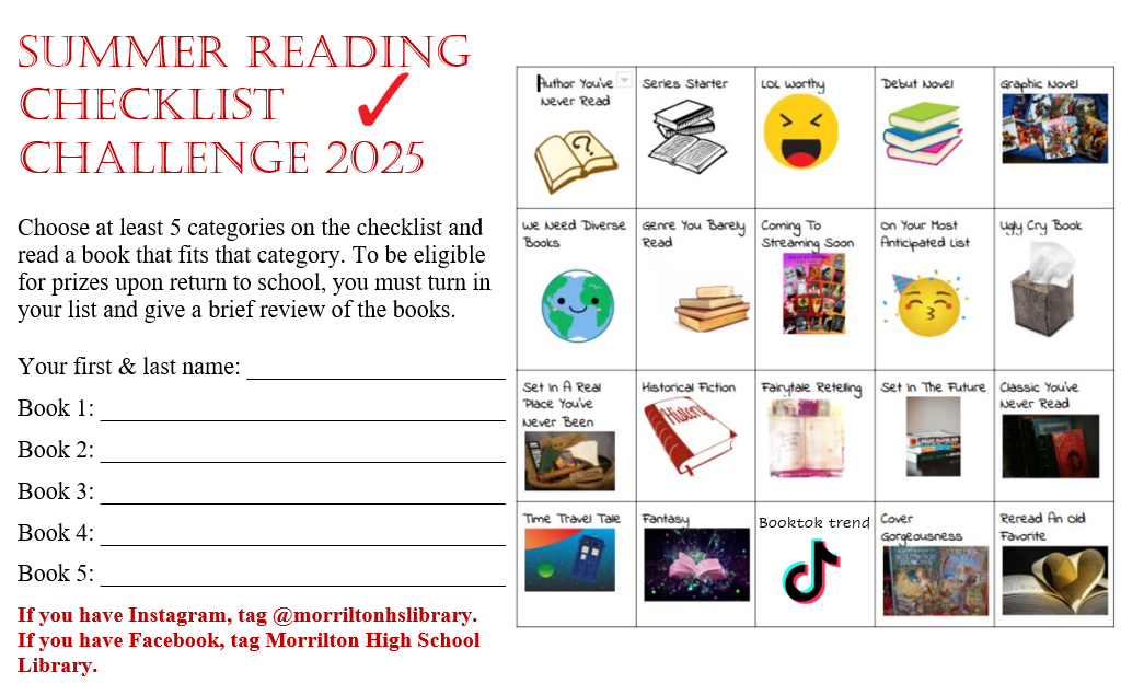 Summer reading checklist challenge