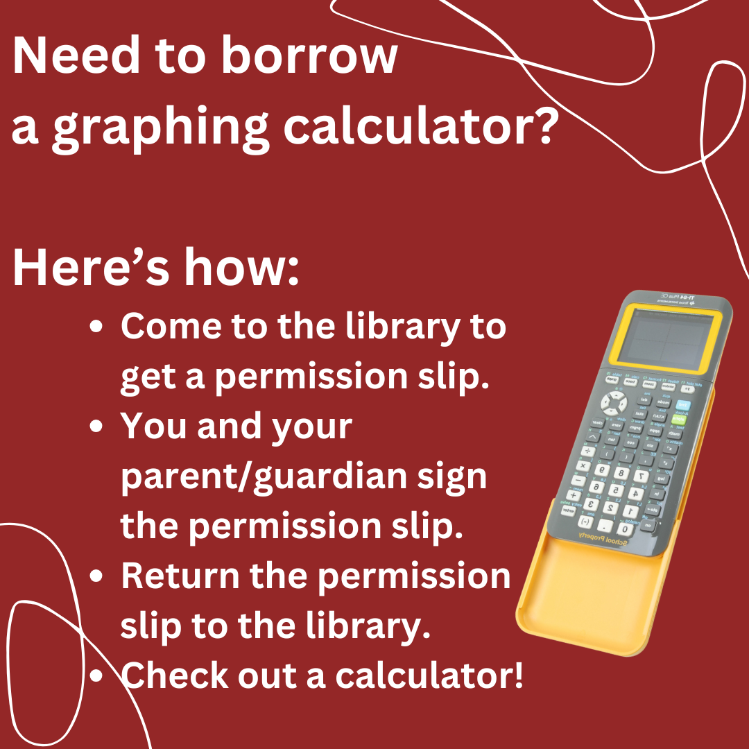 instructions for checking out a calculator from the library