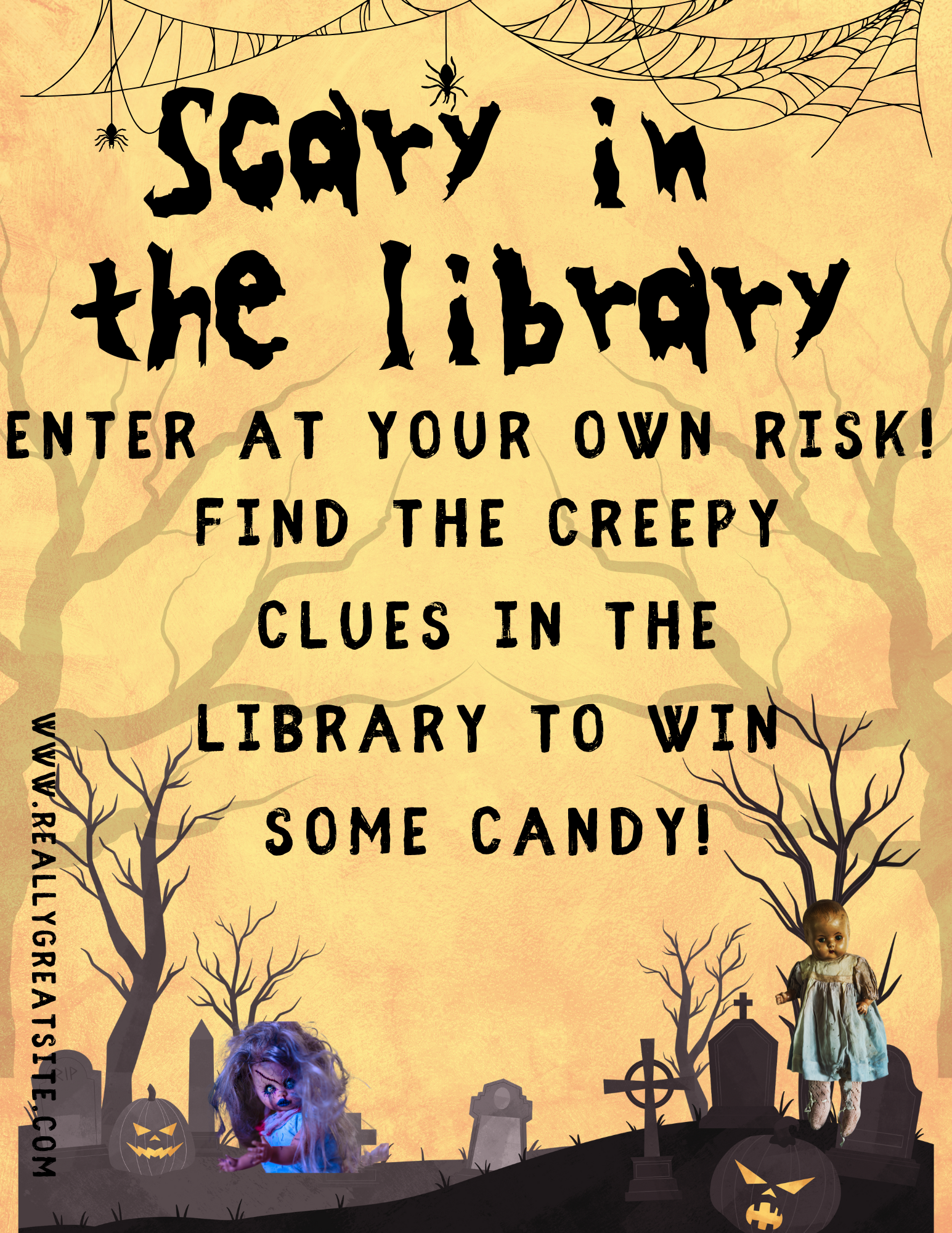 Scary in the library clue hunt