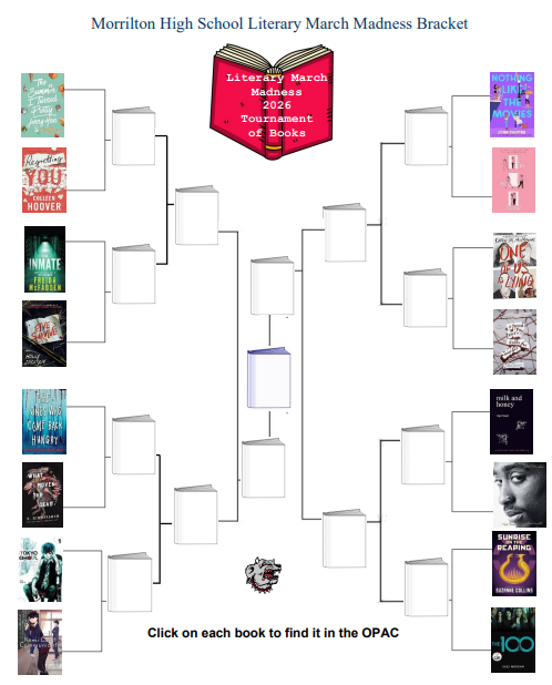 a bracket with 16 book pairings to track the final favorite book
