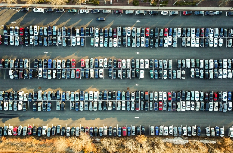 parking lot filled with cars