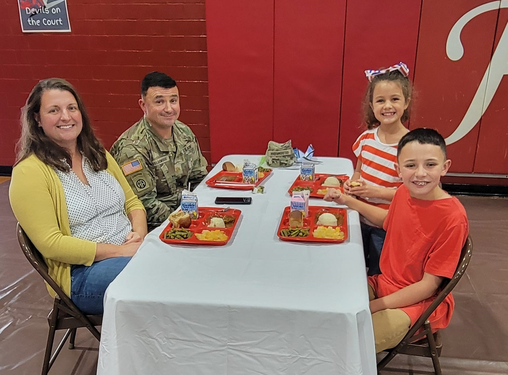 soldier with with and son and daughter