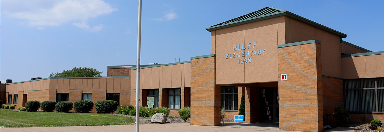 exterior photo of the bluff elementary school campus
