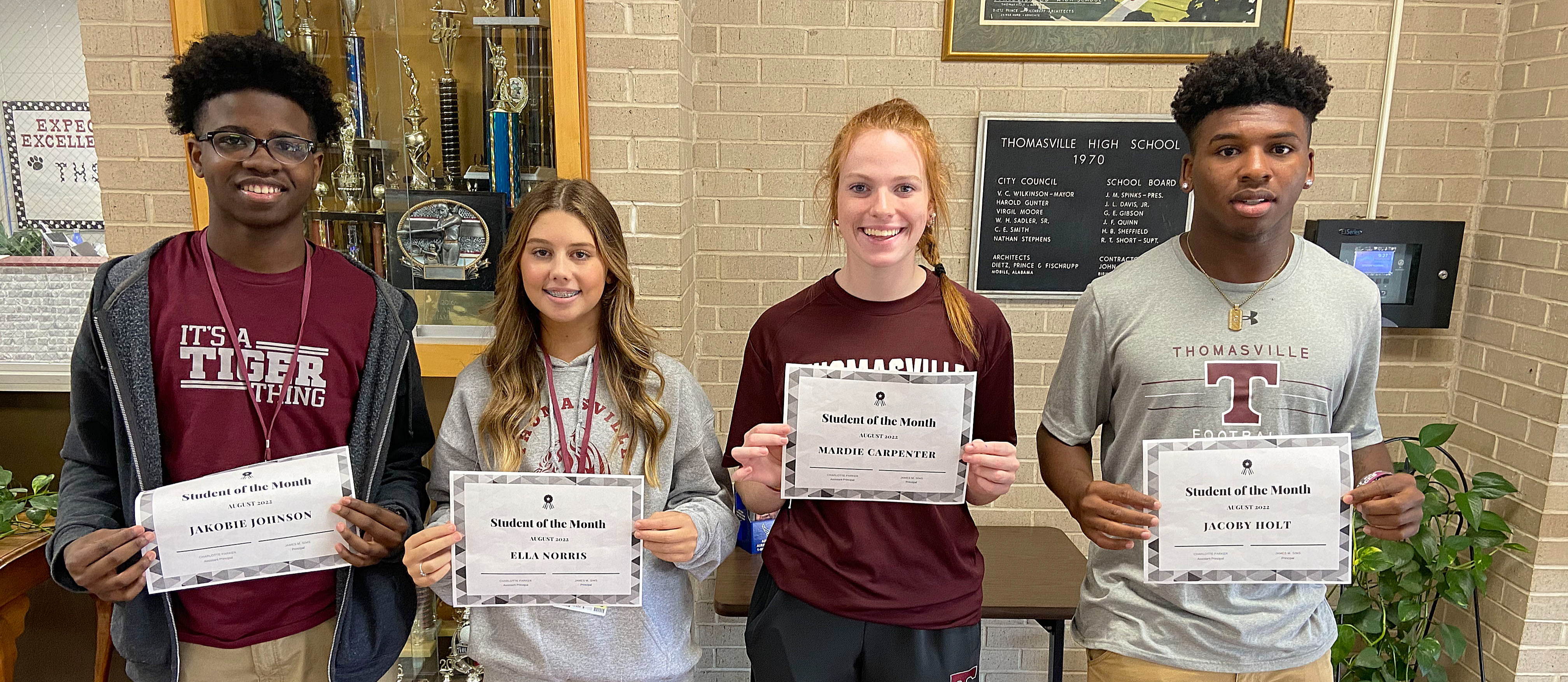 THS Students of the Month - Aug. 2022