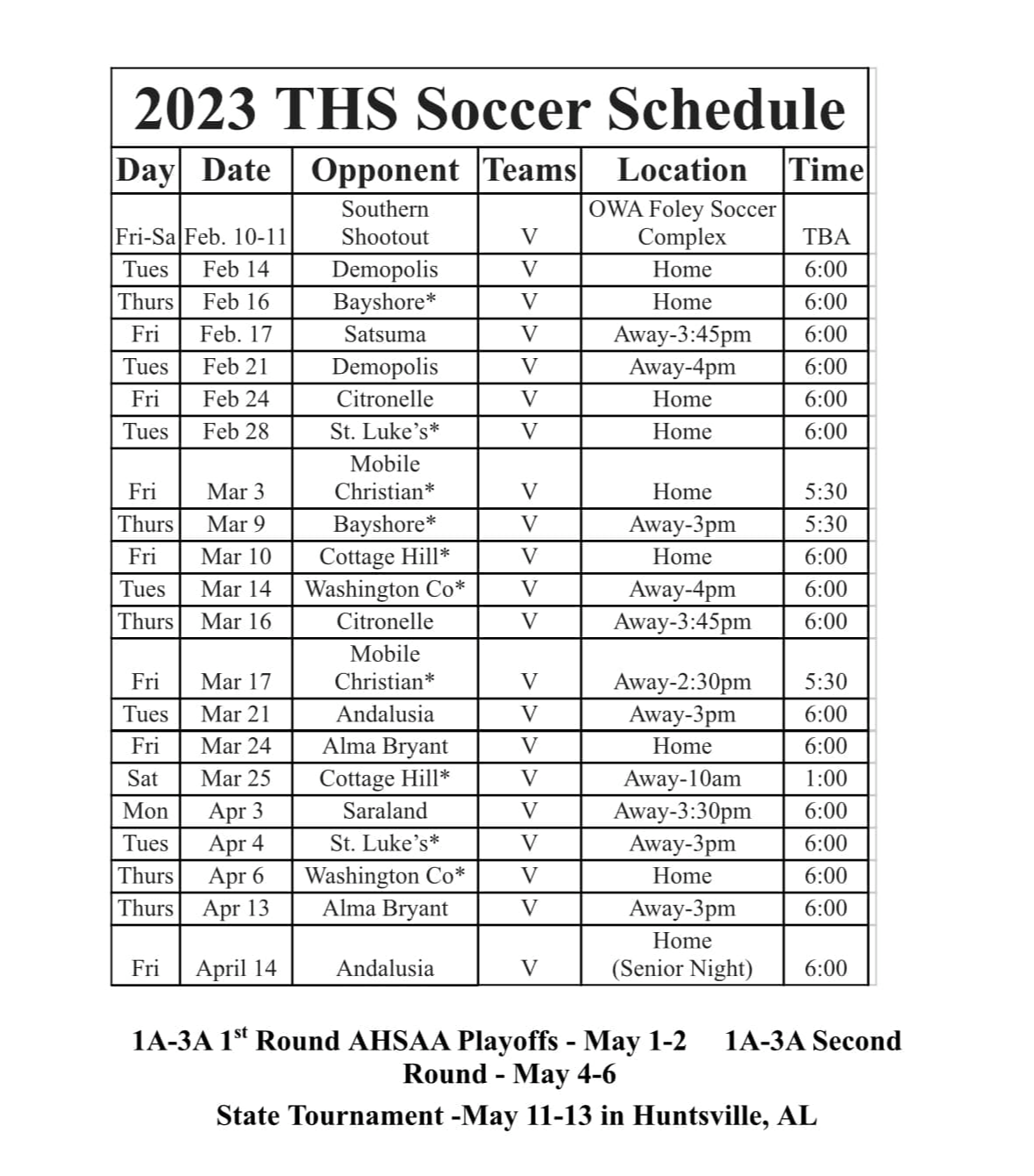 Soccer Thomasville High School