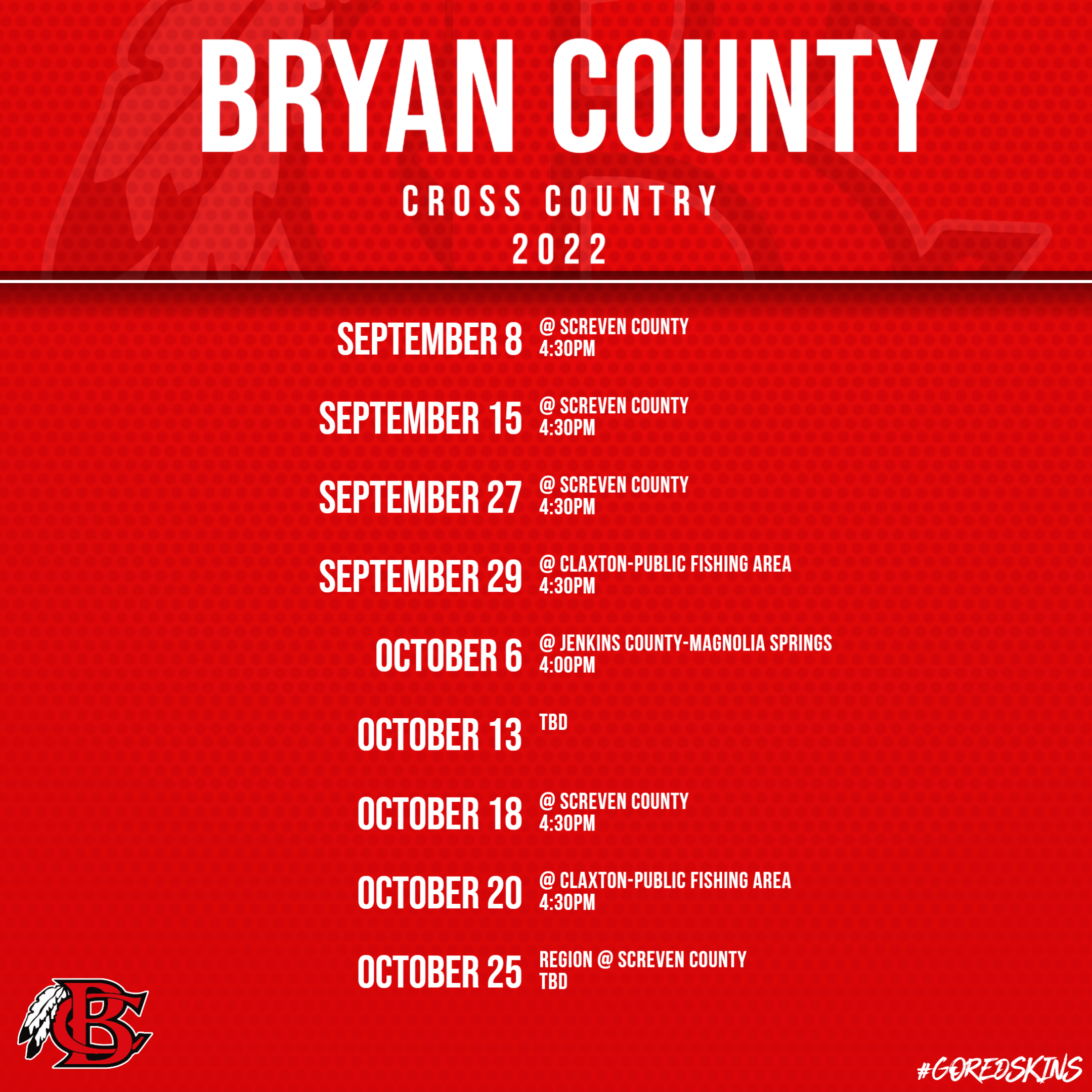 BCHS XC Schedule