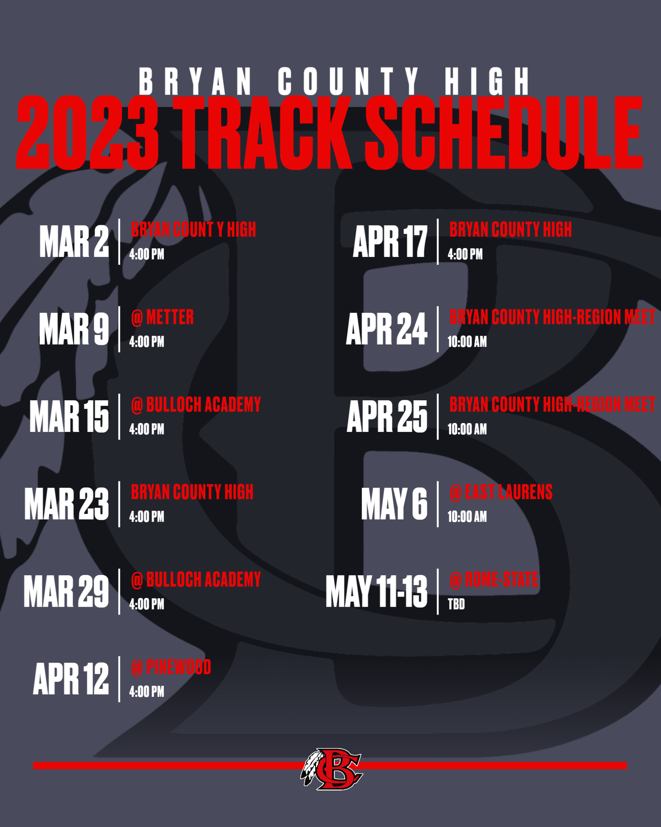 Track Schedule