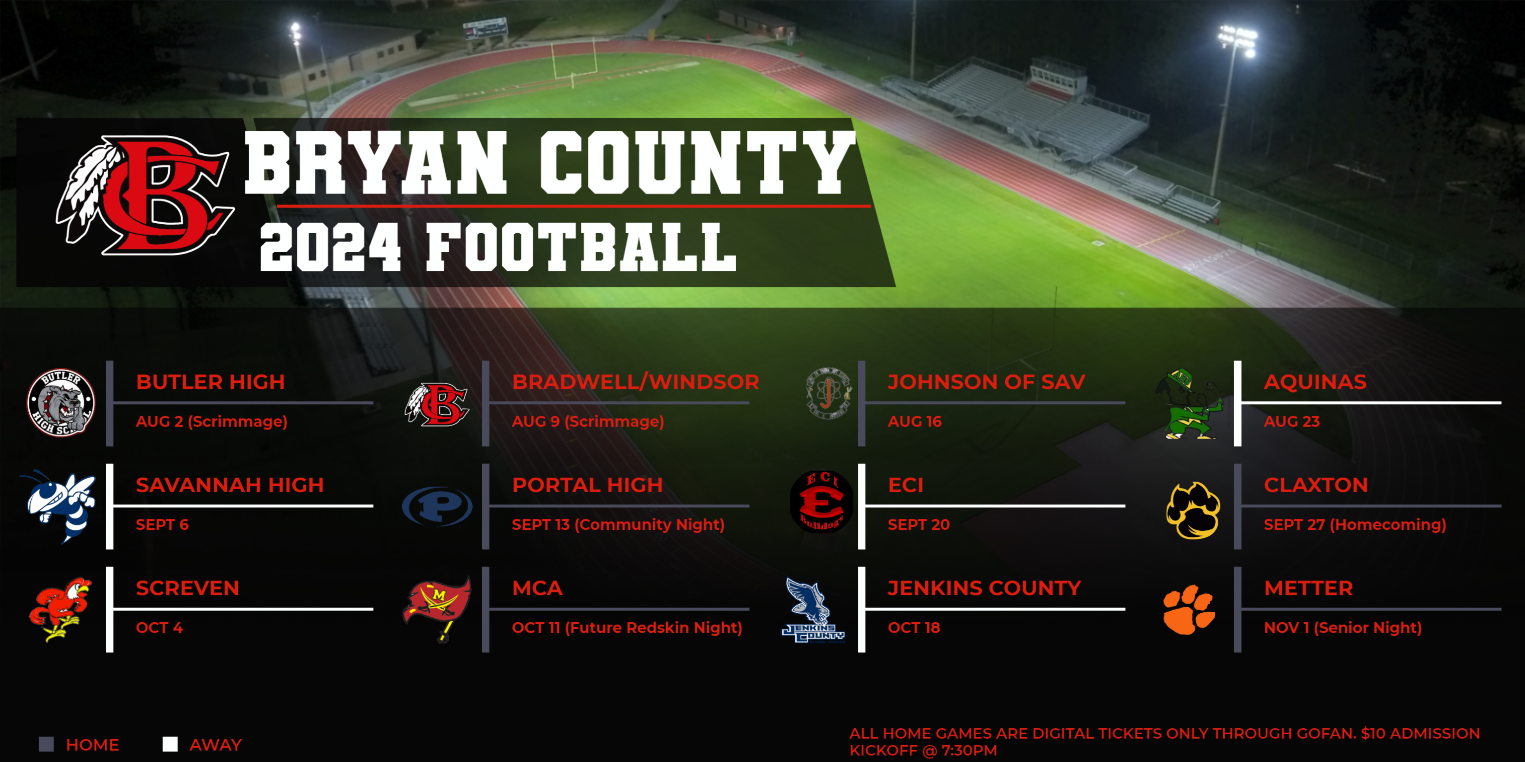 High School Varsity Football Schedule