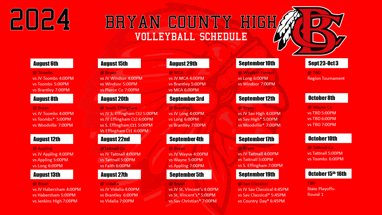 High School Volleyball Schedule 2022