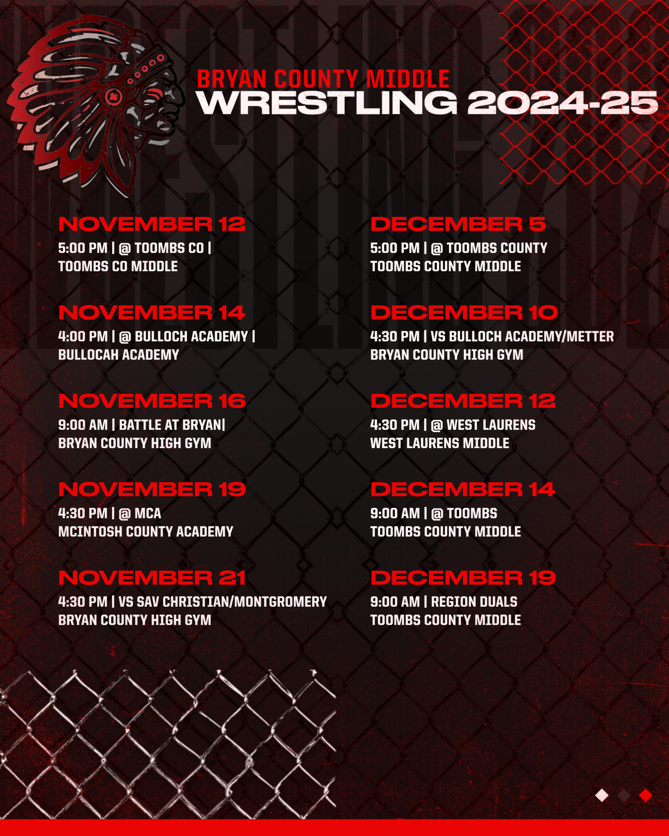 MS Wrestling Schedule