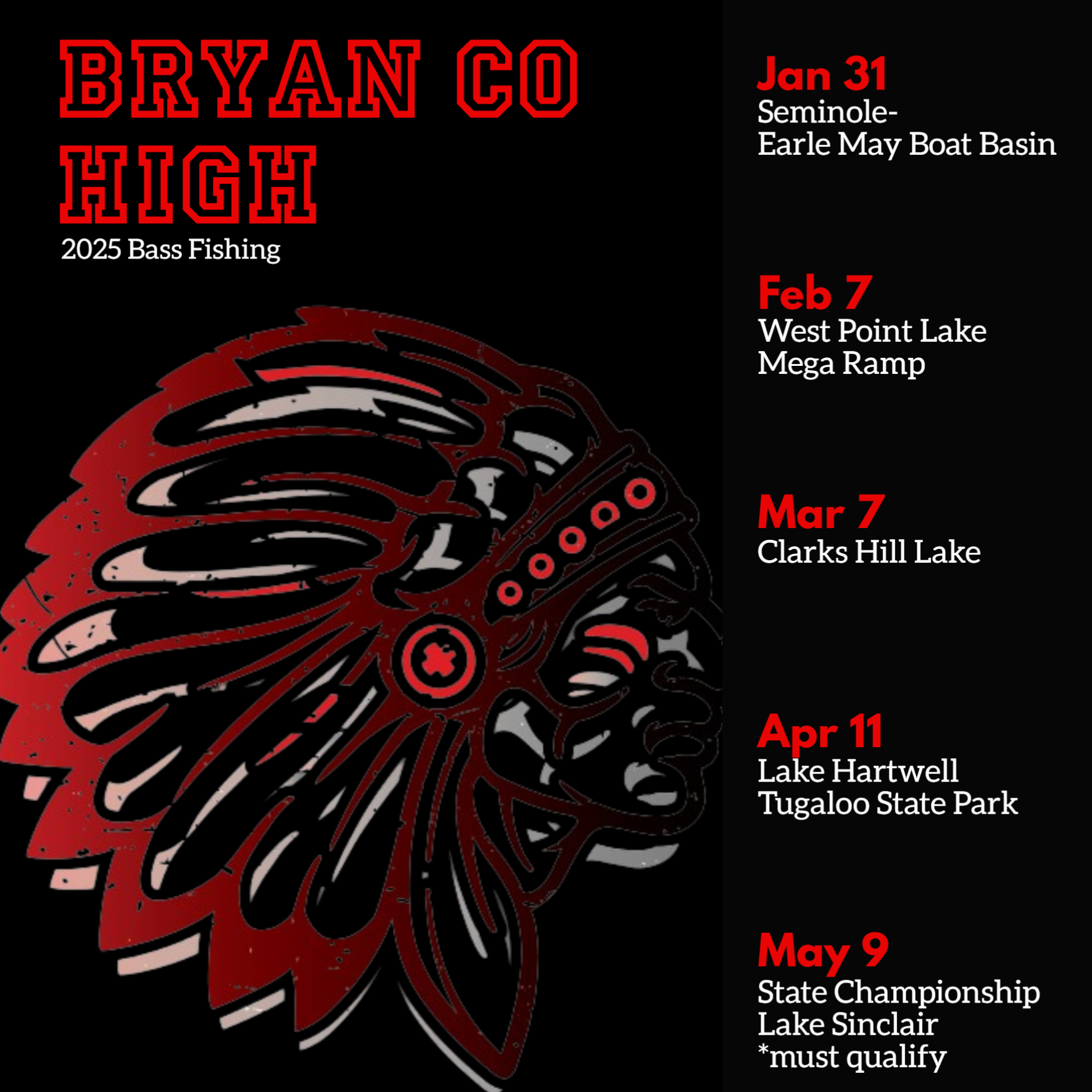 Bass Fishing Schedule