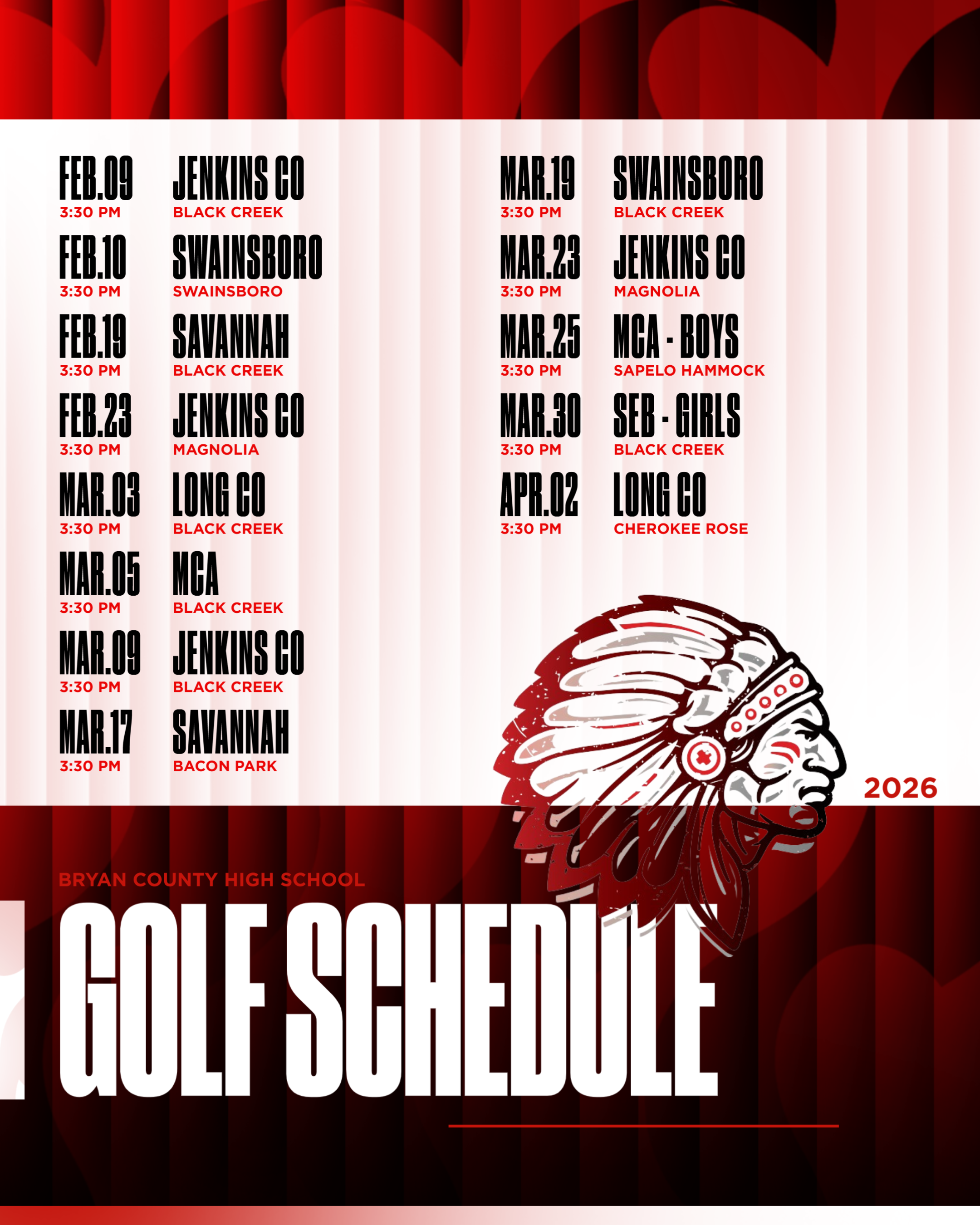 Golf Schedule