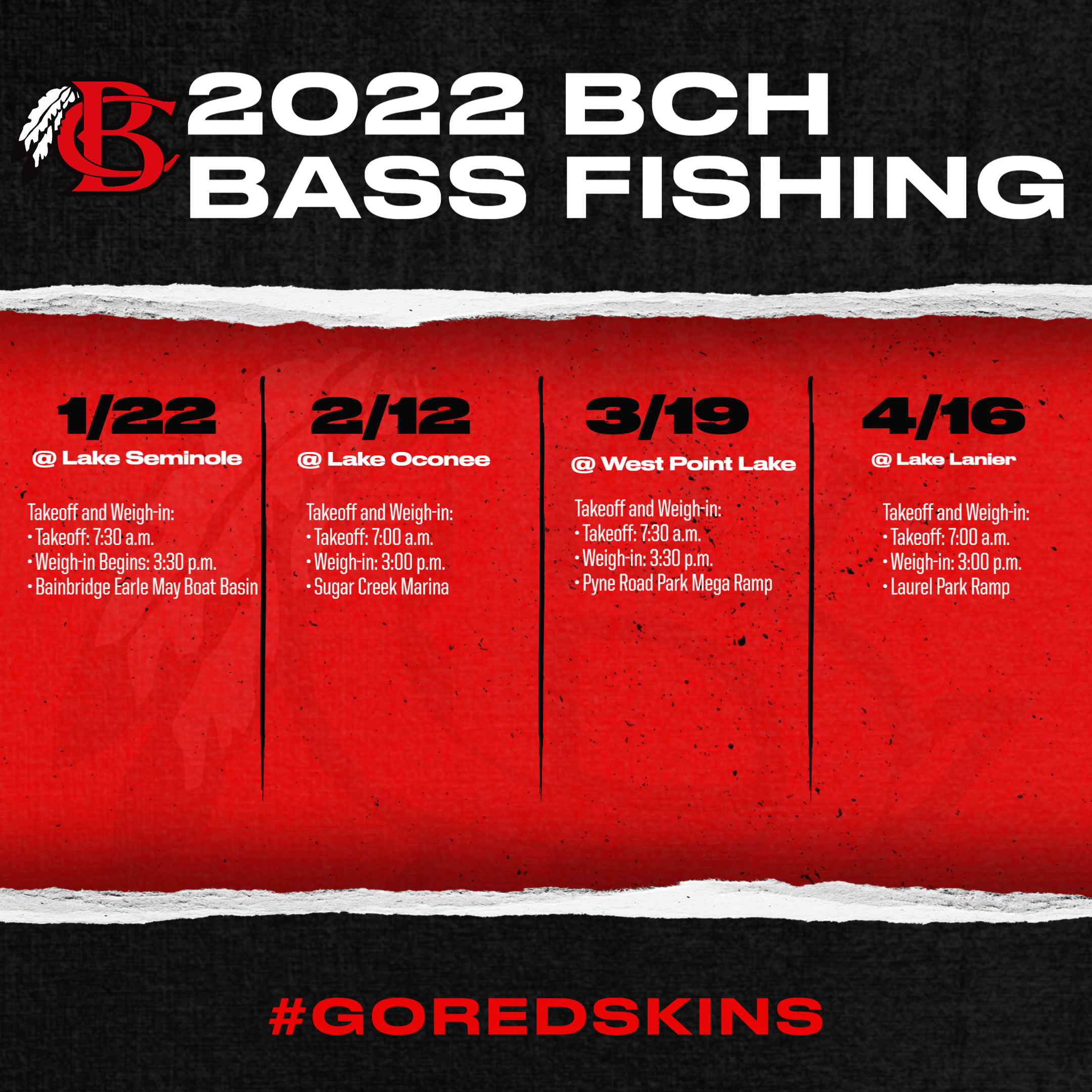 High School Bass Fishing Schedule 2022