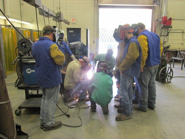 Welding students