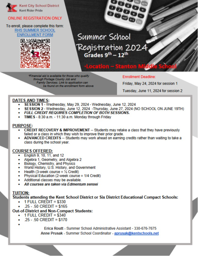 Summer School Flyer page 1