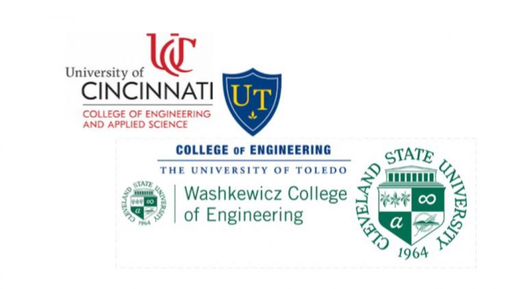 The University of Cincinnati, The University of Toledo, and Cleveland State University logos
