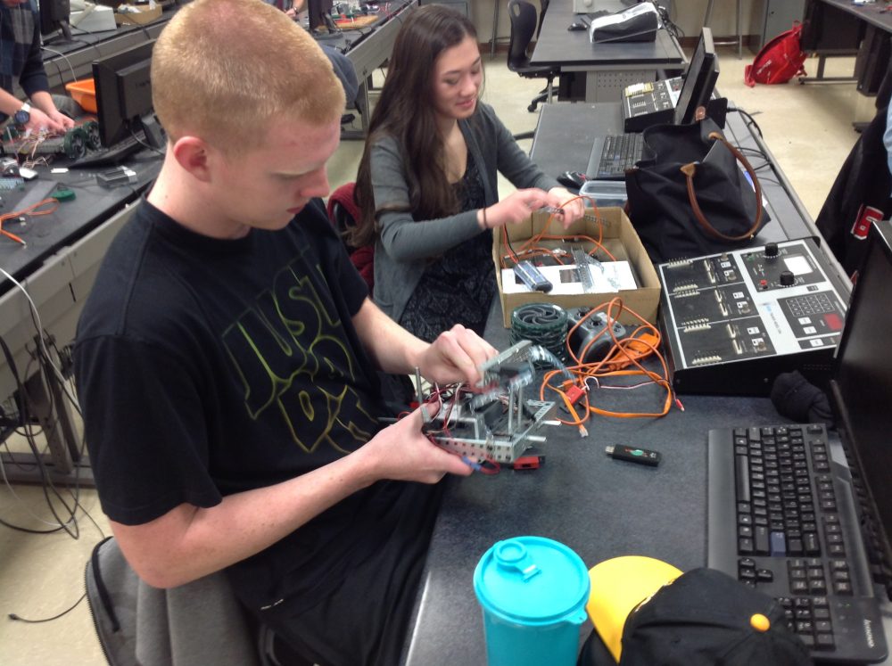 Students working on a project