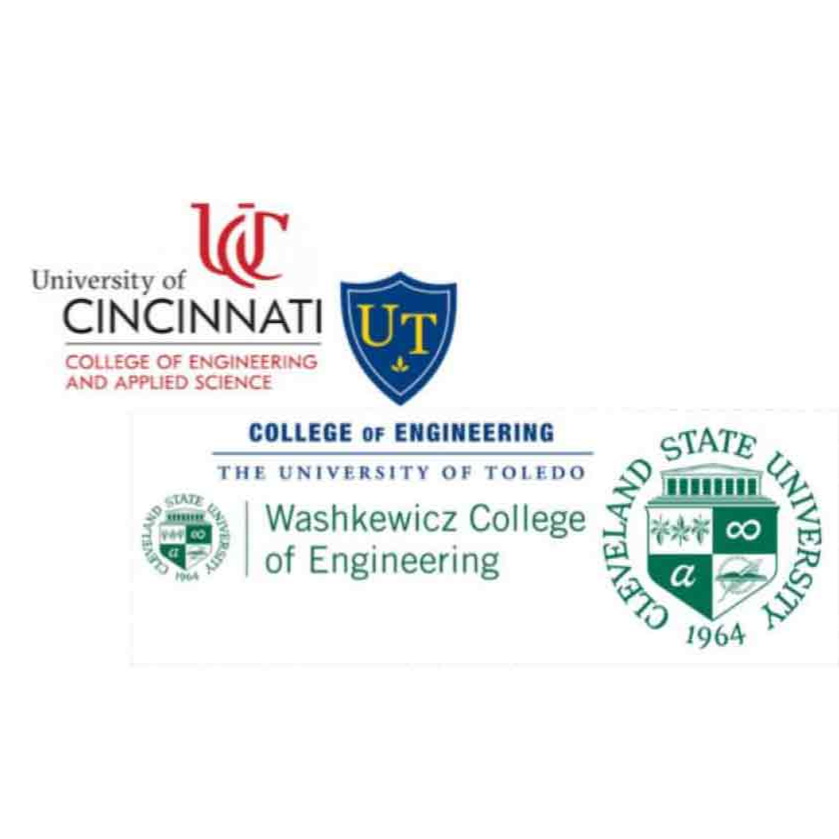 The University of Cincinnati, The University of Toledo, and Cleveland State University logos