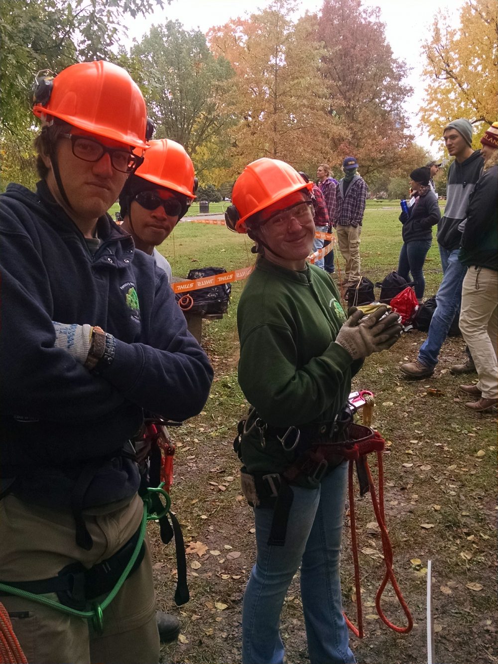 3 students in safety equipment