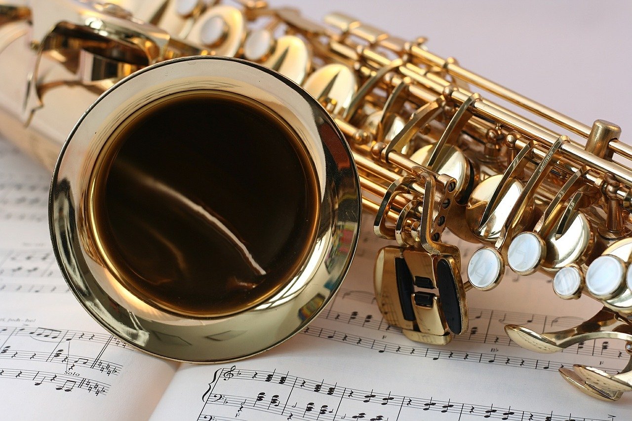 Saxophone on sheet music