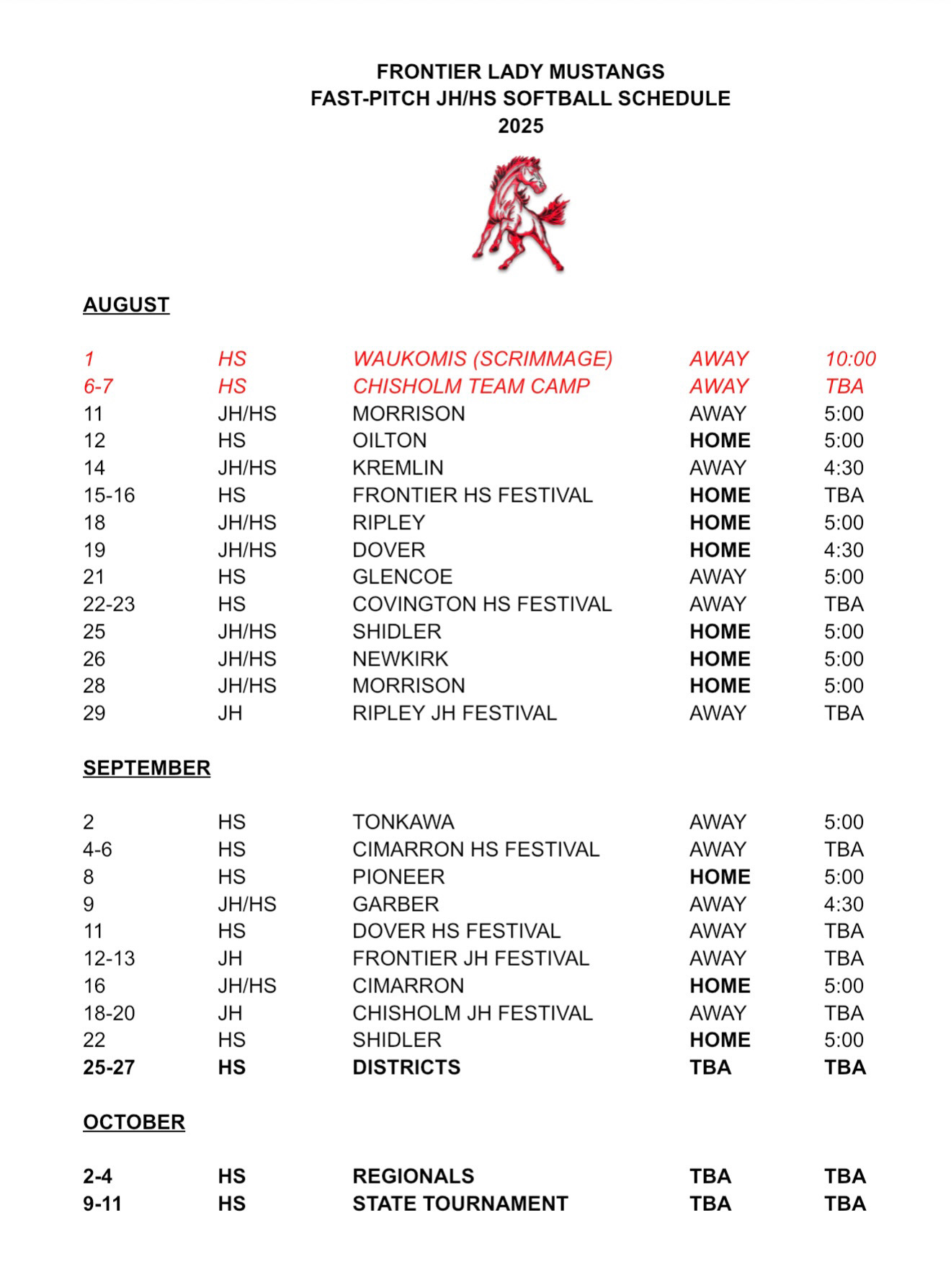 Softball 25-26