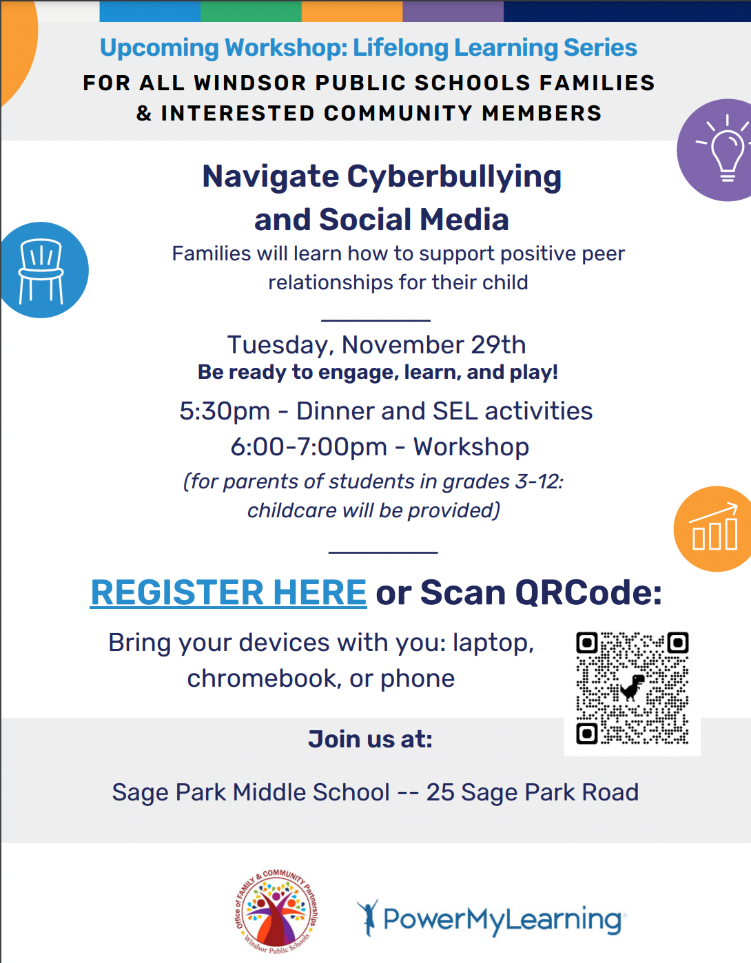 navigate cyber bullying and social media flyer