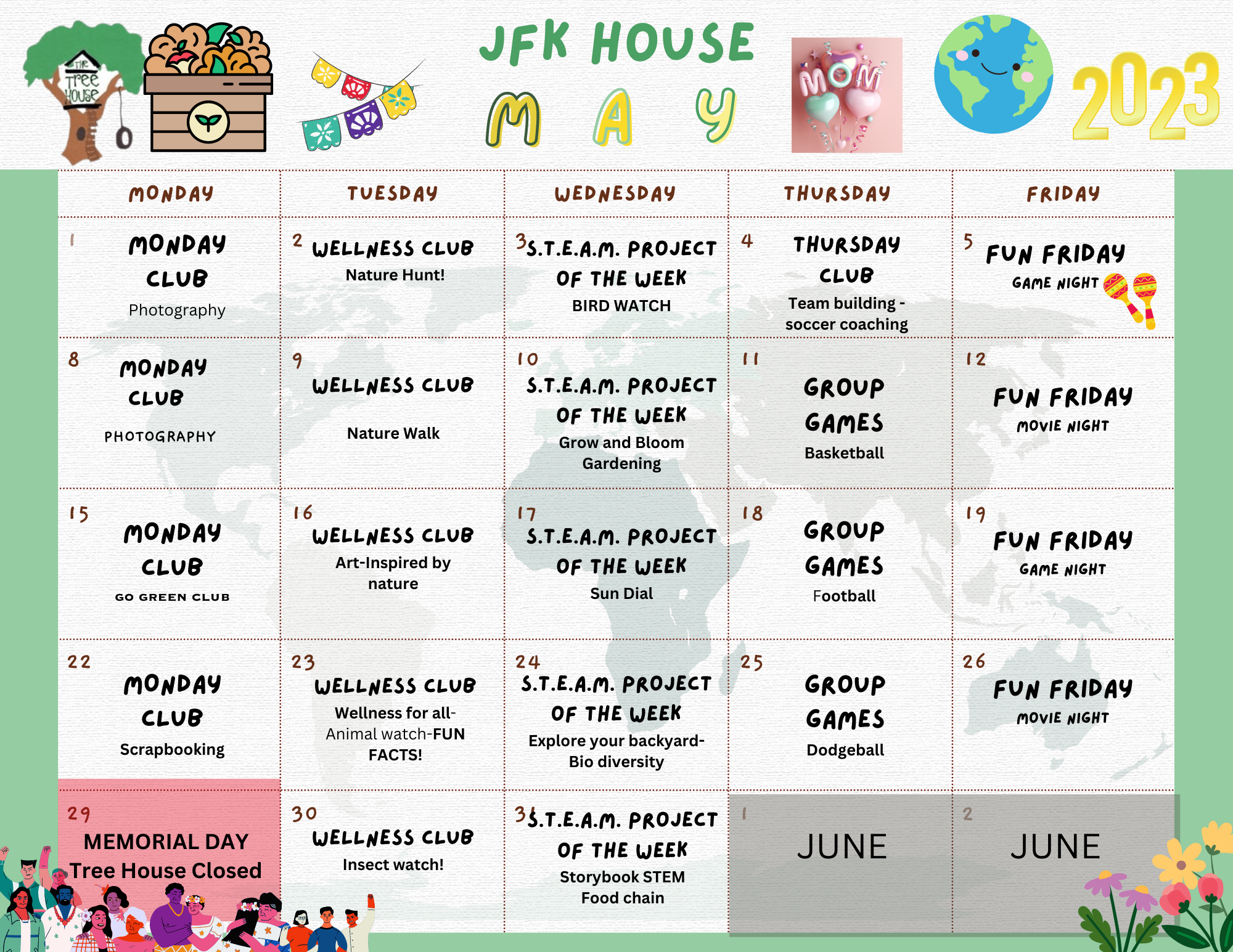 JFK May Calendar