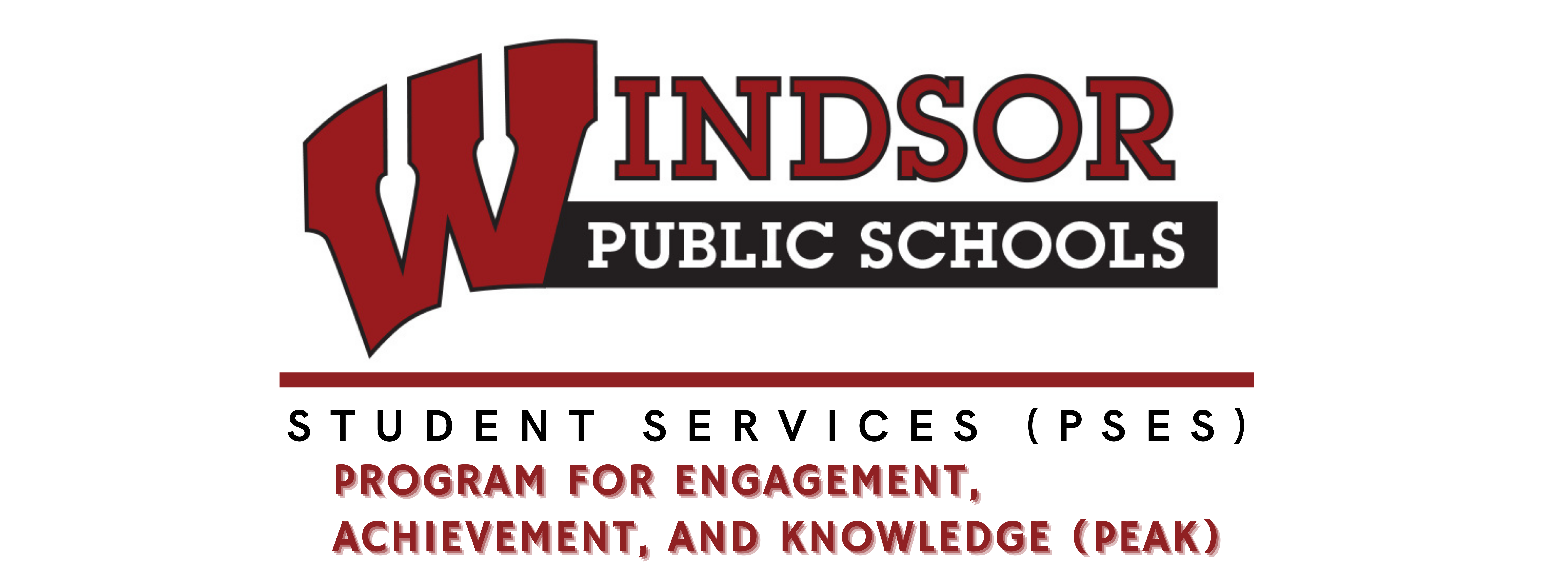 windsor public schools logo pupil and special education services Program for Engagement, Achievement, and Knowledge also known as PEAK