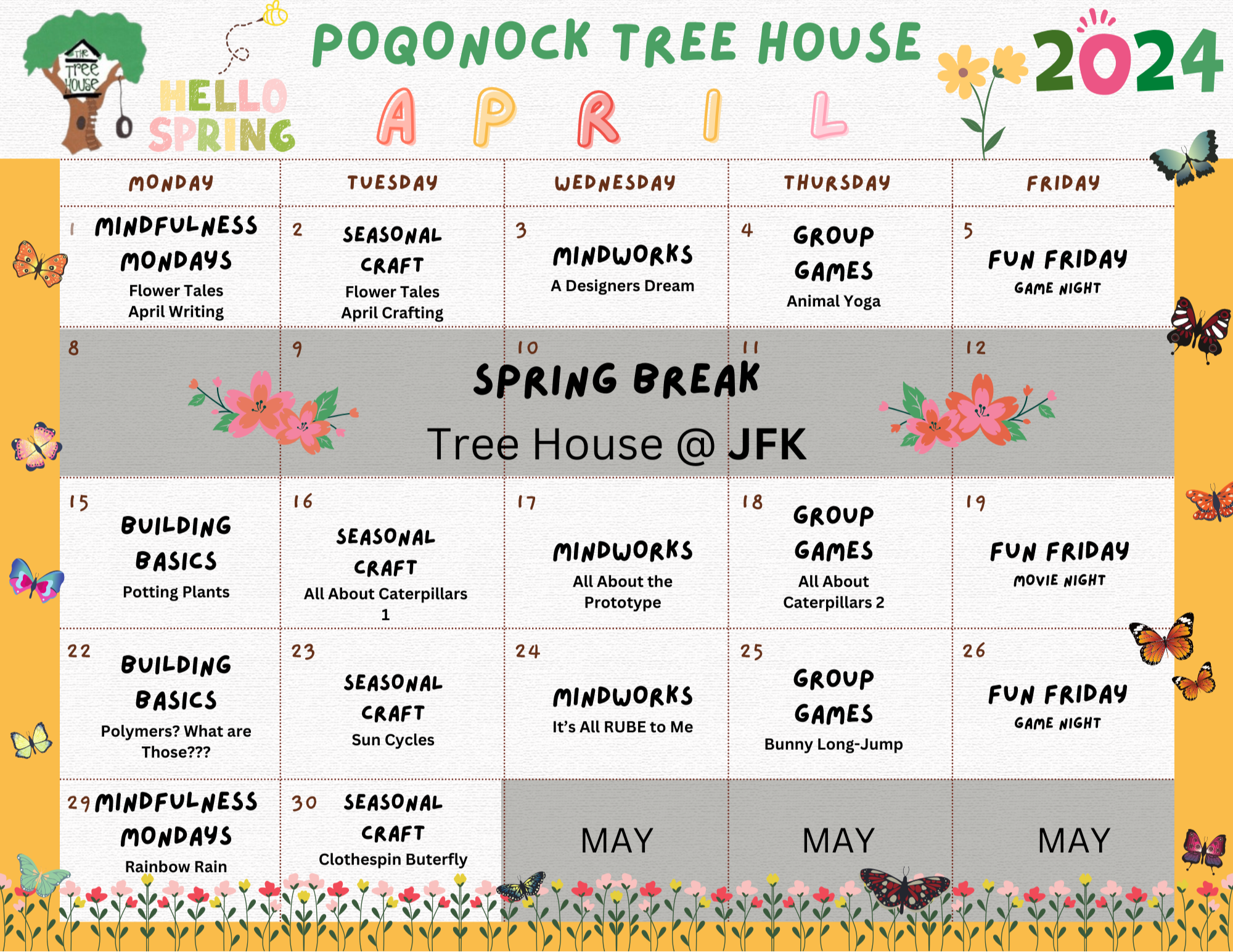 JFK May Calendar