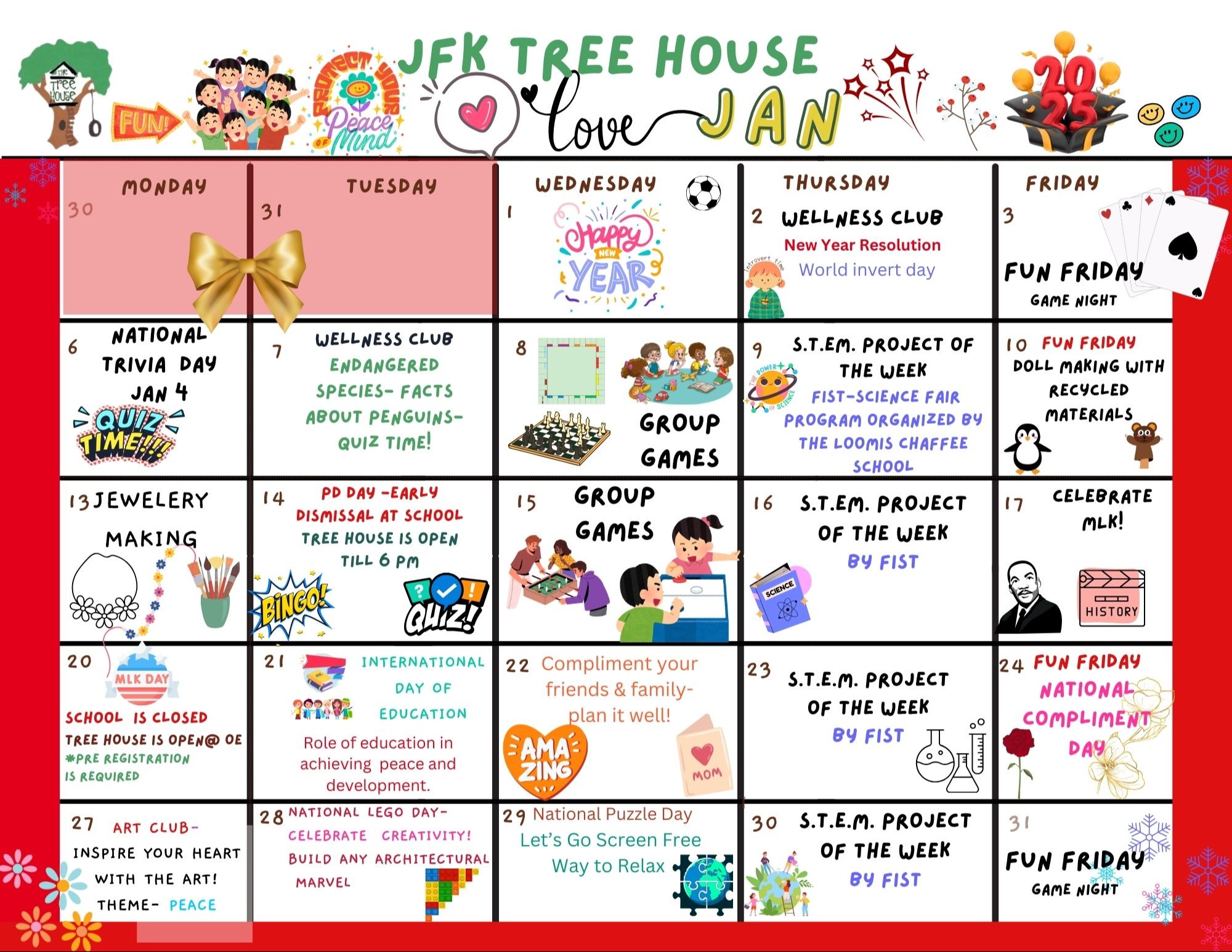 Tree House Calendar