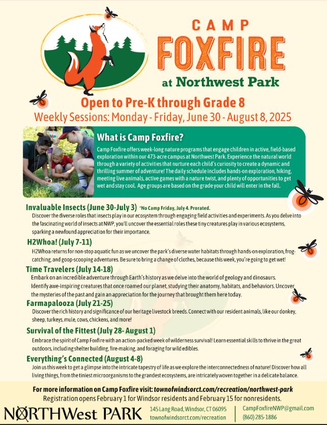 Camp Foxfire at Northwest Park June 30-August 8, 2025