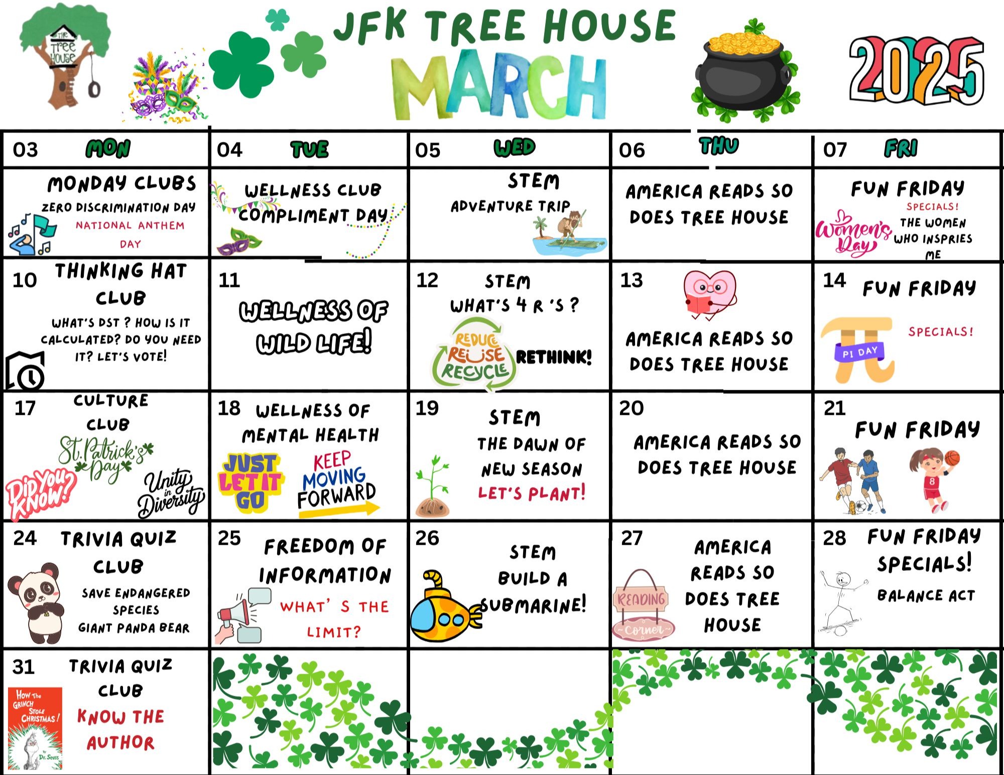 Tree House Calendar