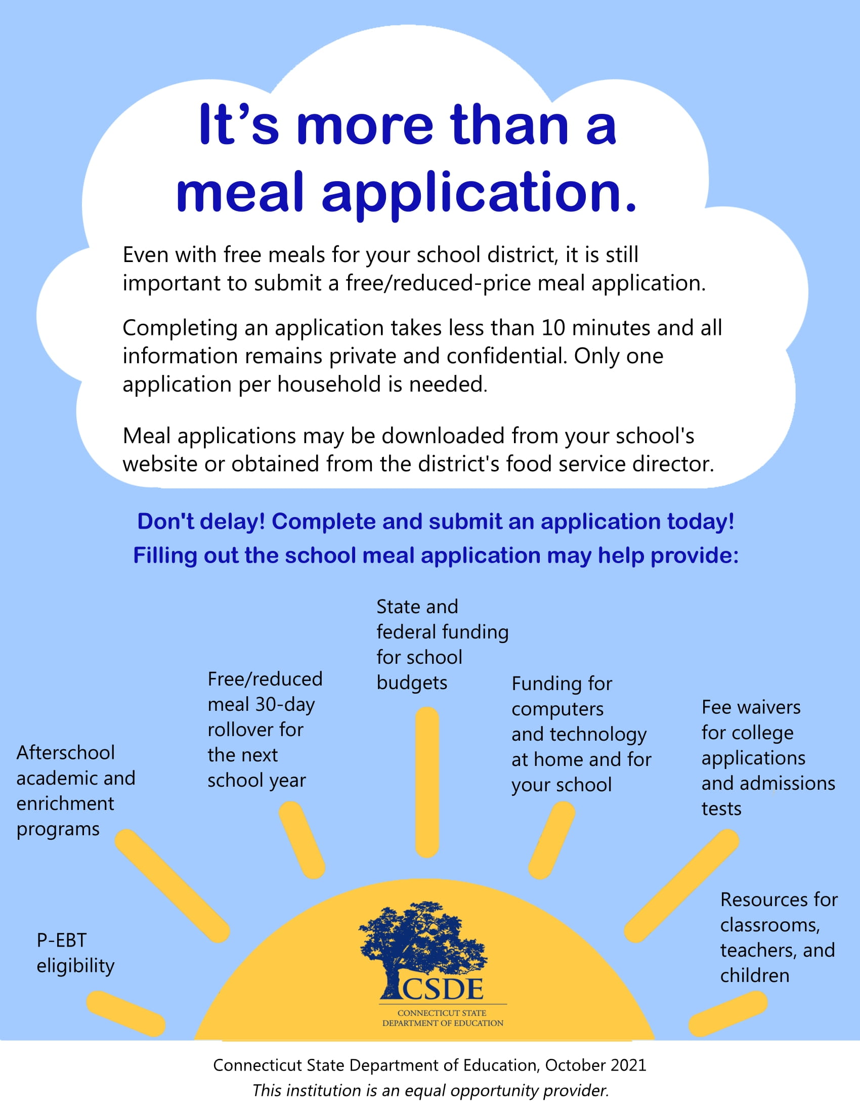 Meals and More Application Flyer
