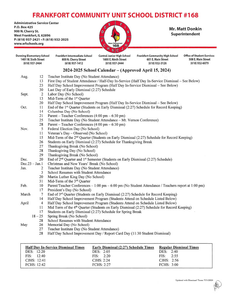 2024-2025 district calendar