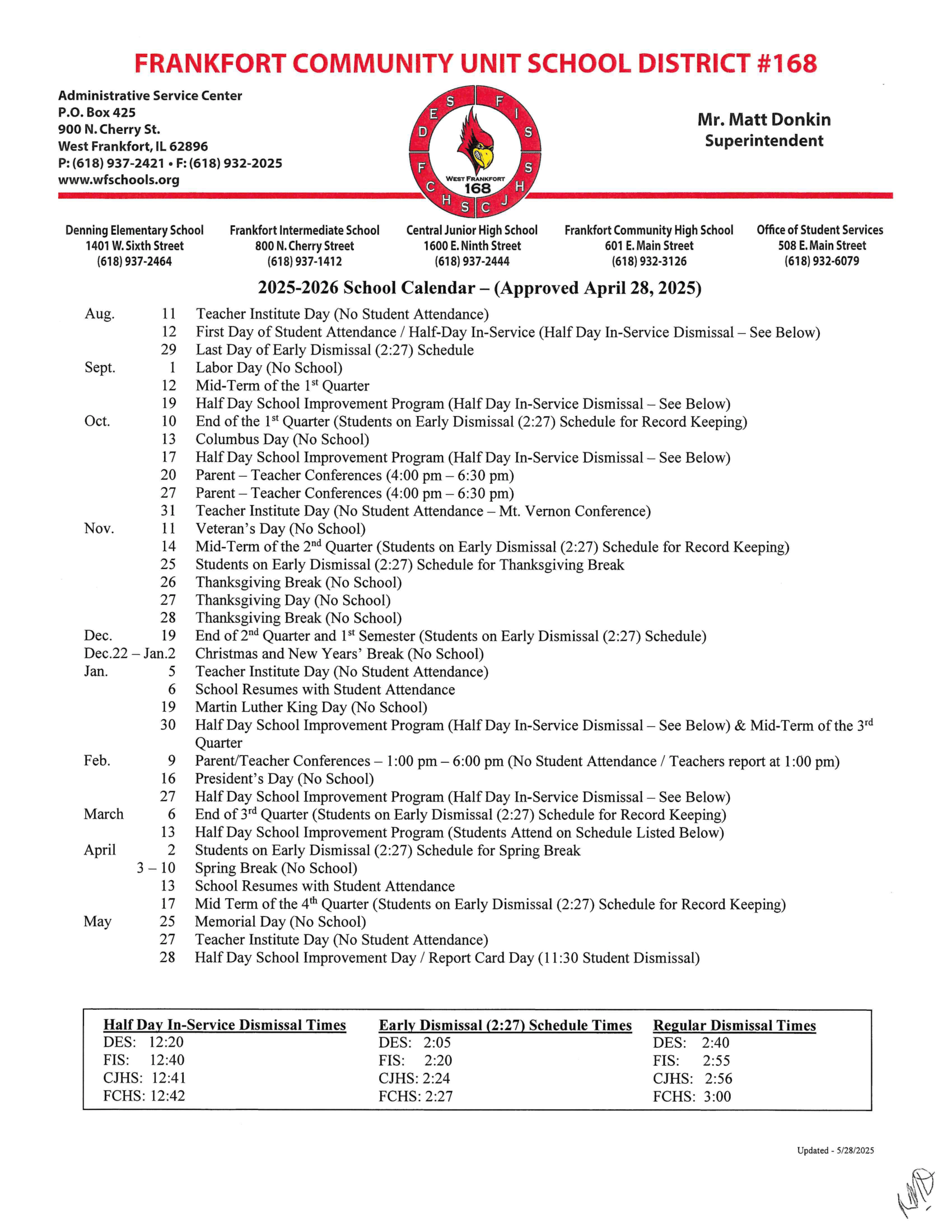 District Calendar
