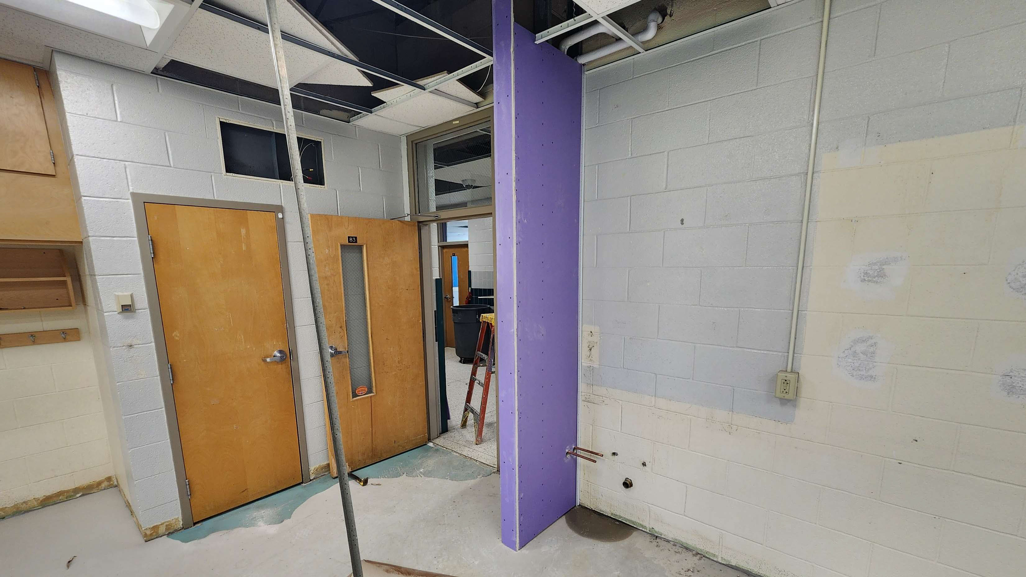 ES Classroom Wing Walls and Sink Pipe Installed