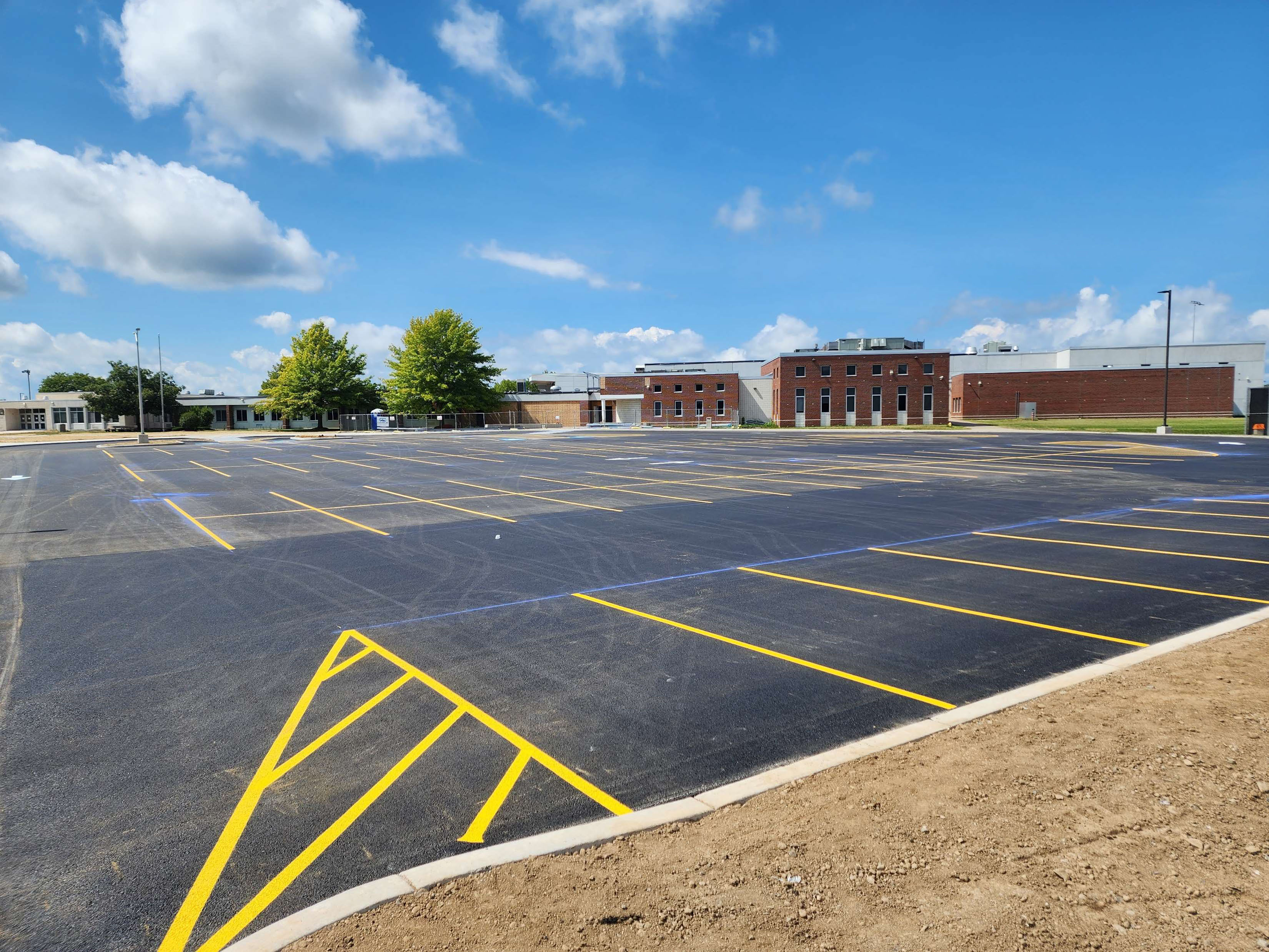 Parking lot striped