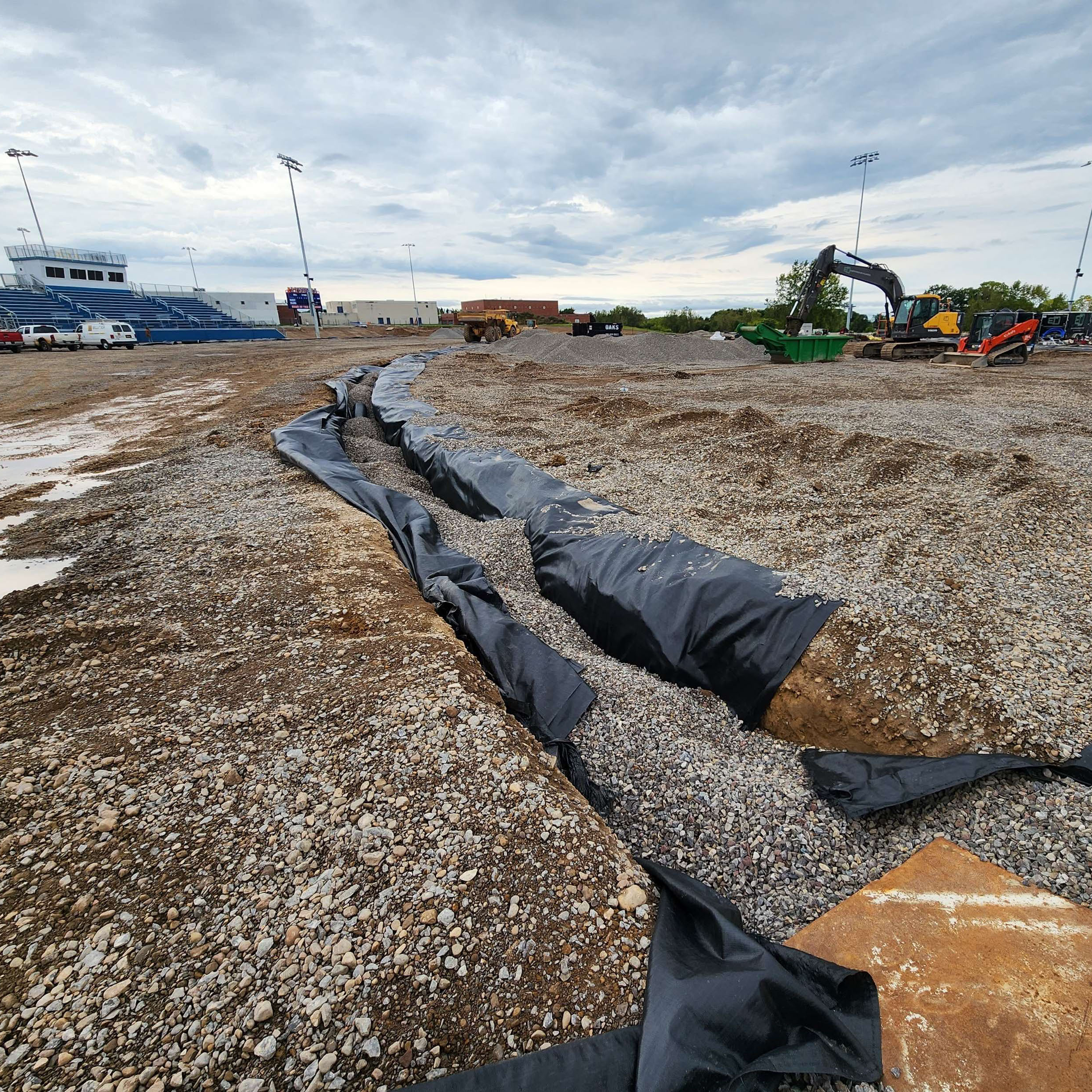 Baseball Field Storm Pipe Install