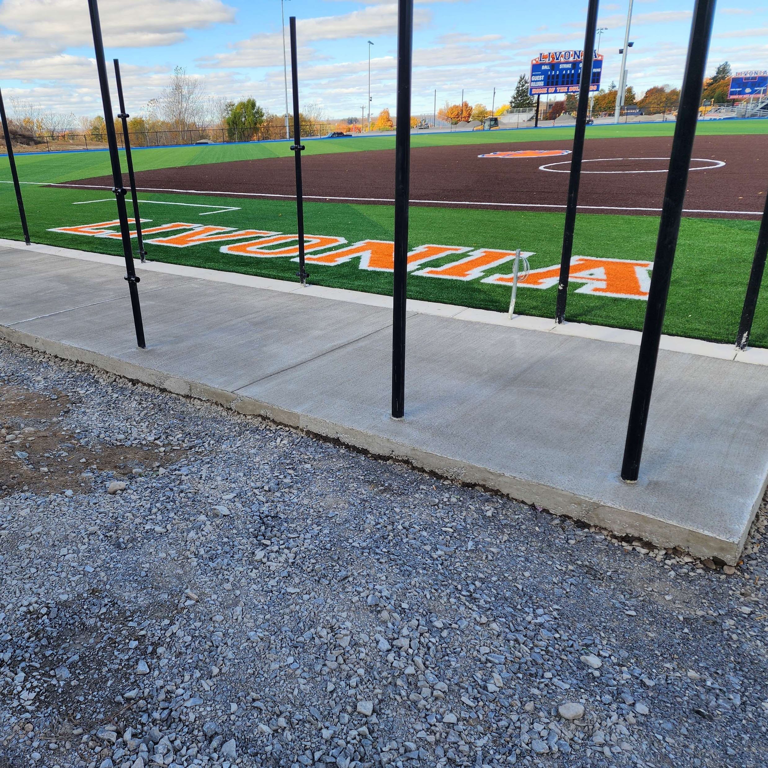 Softball Dugout Pads Poured