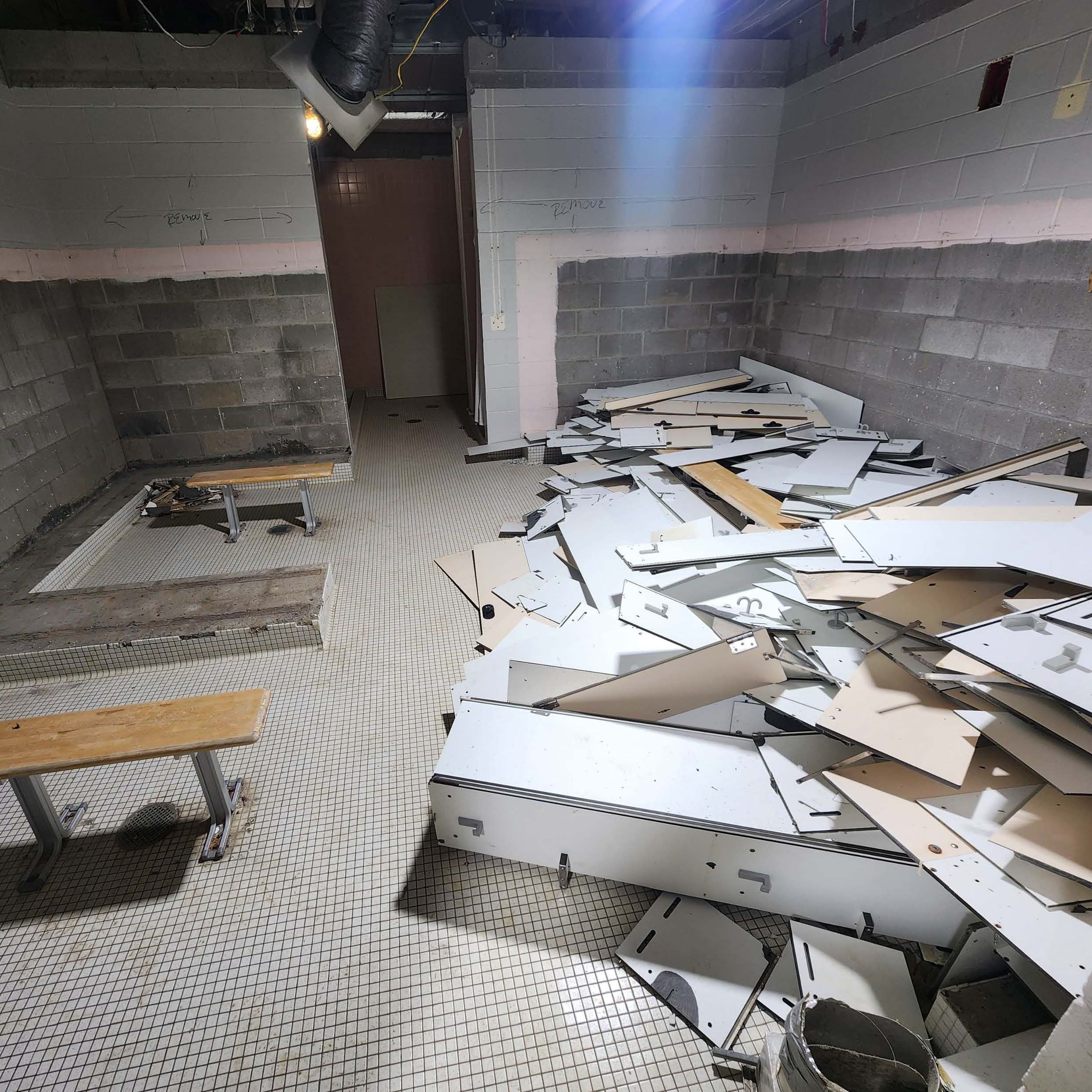 Pool locker room demo