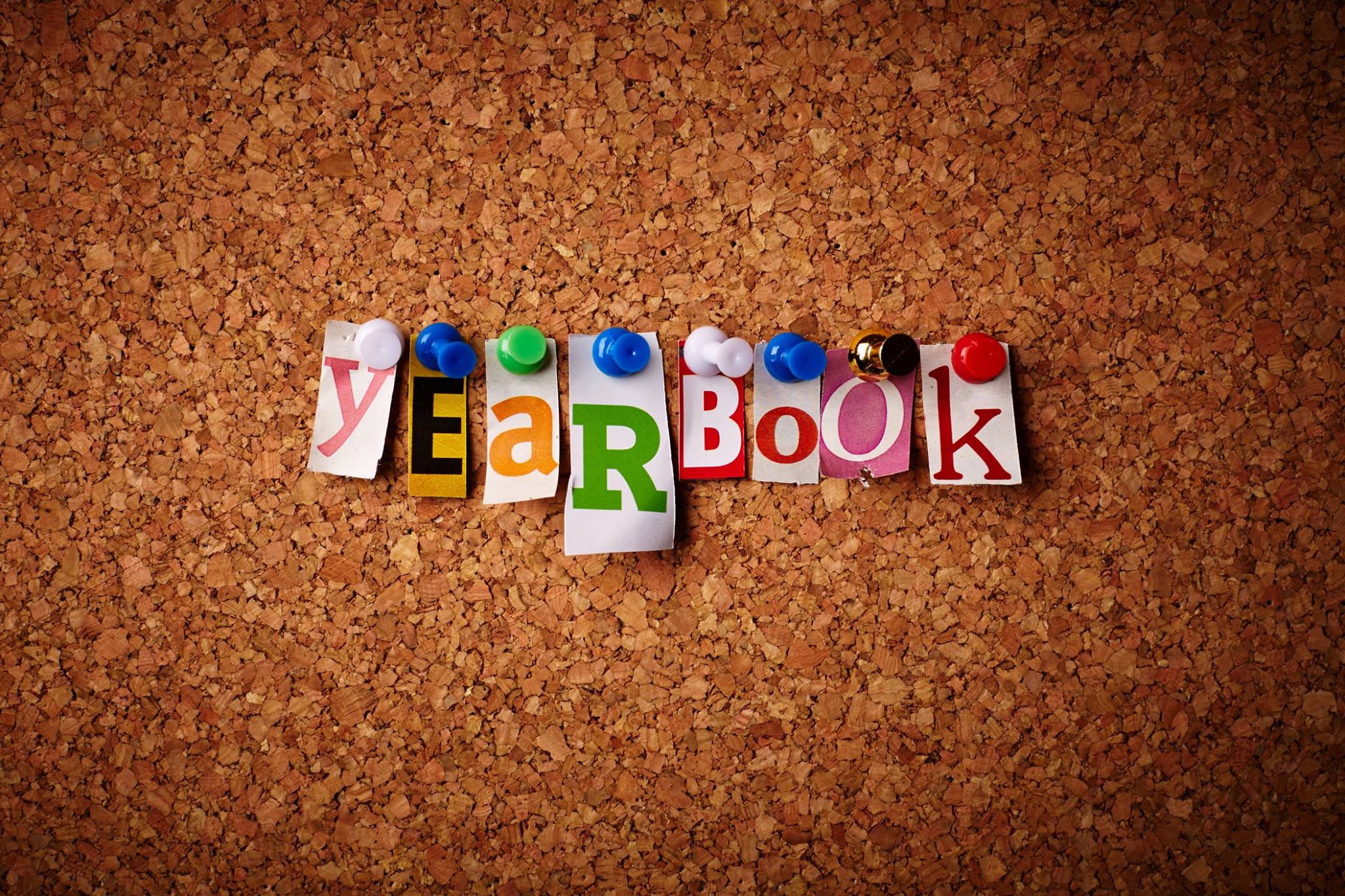 Yearbook on a corkboard 