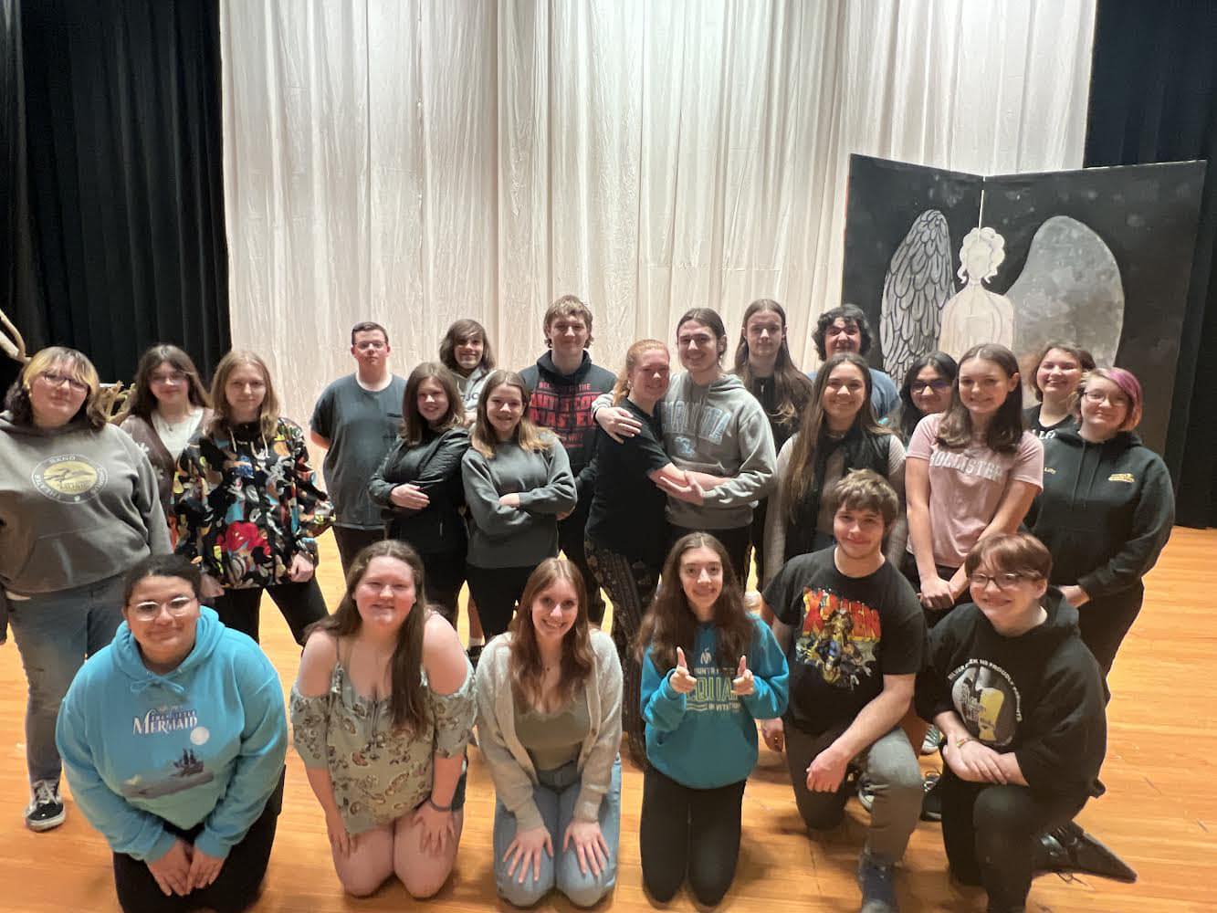 The cast of "The Little Mermaid" on stage in March 2023.  