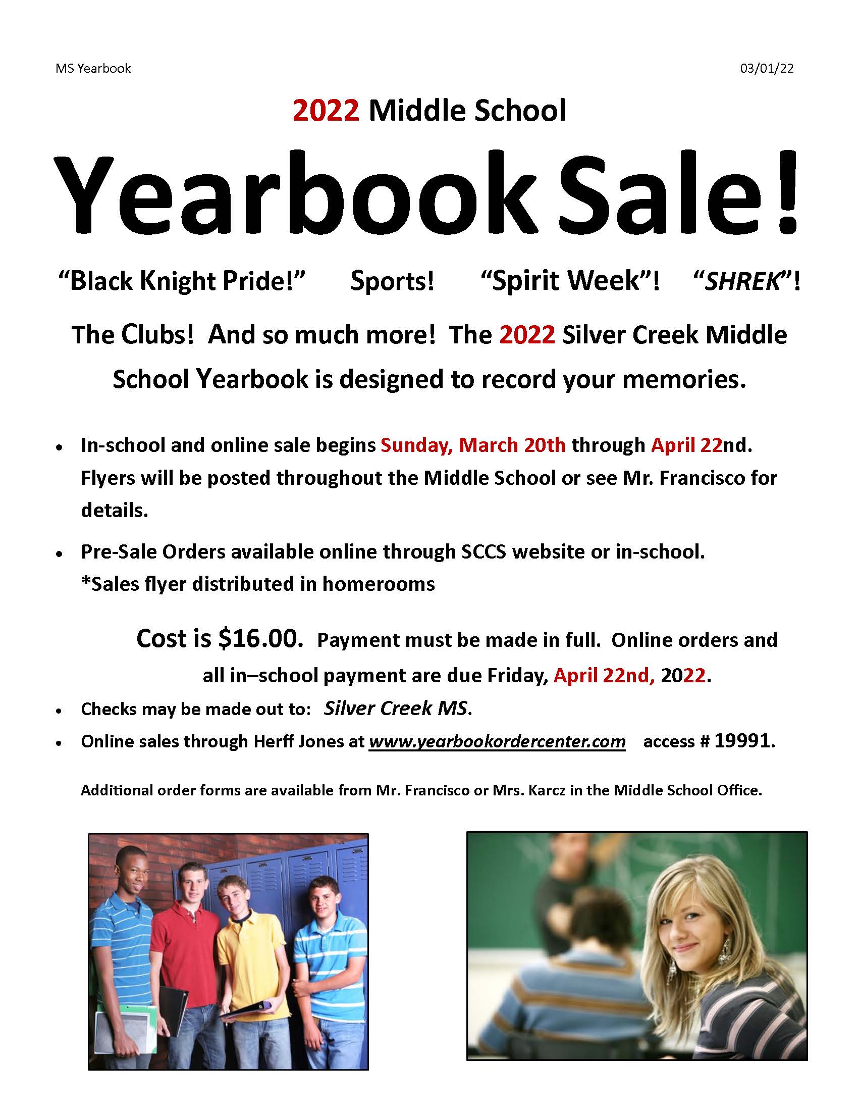 Yearbook Sale flyer