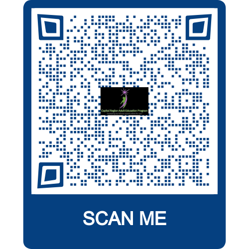 QR code that links to Capital Region Adult Education Site