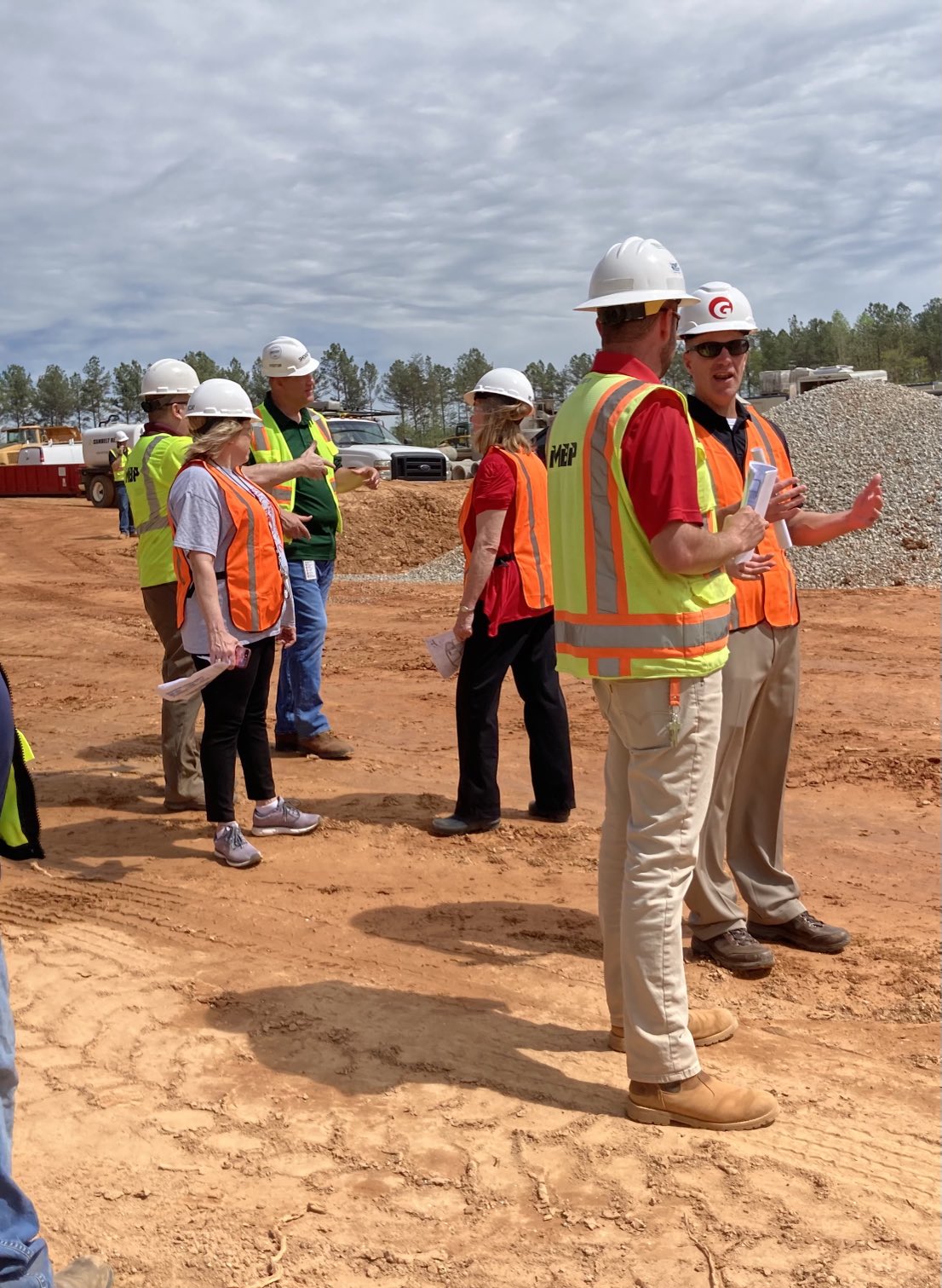 GCPS Staff and Board members tour site