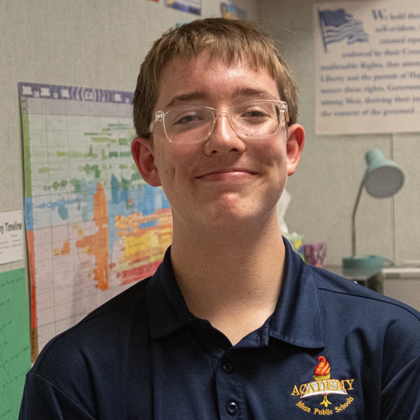 Student poses for portrait