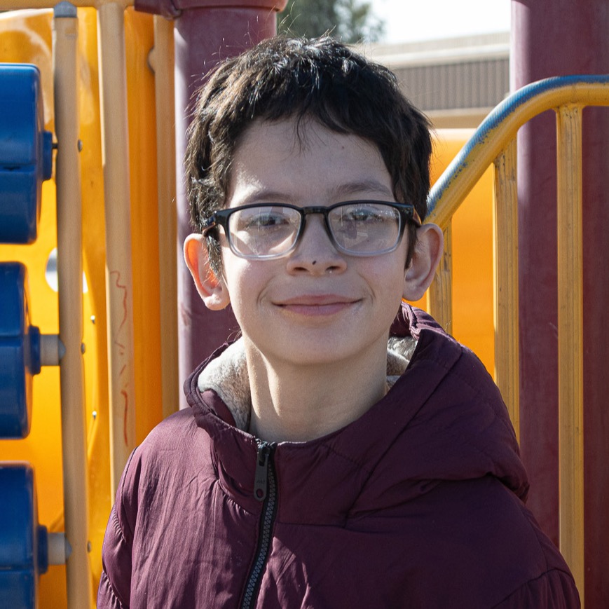 Student poses for portrait